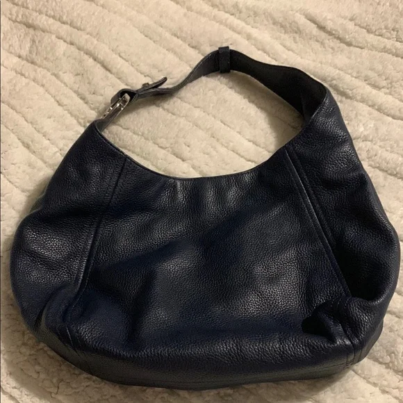 Authentic Michael Kors Navy Leather Hobo Bag - Picture 3 of 11